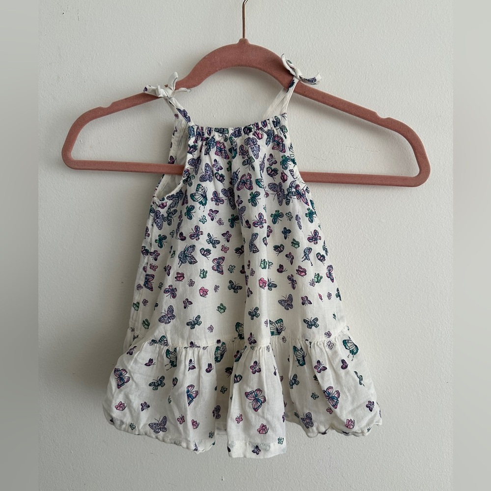 OLD NAVY Butterfly Baby Blouse SIZE 12-18 MONTHS Playful Vibrant Shoulder Tie - Picture 3 of 3
